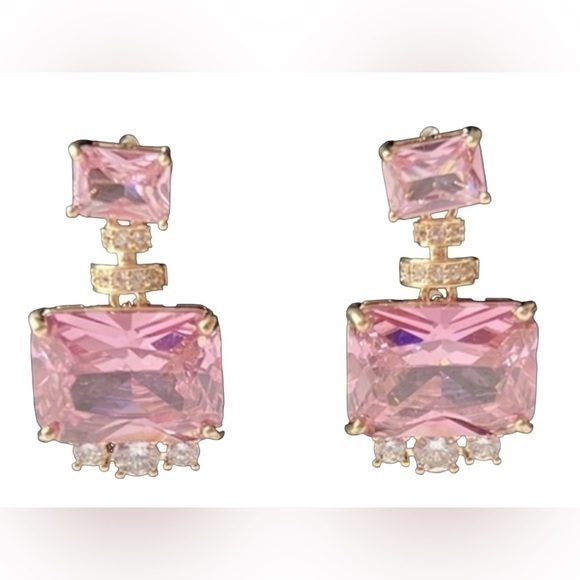 - 18K GP Perfume Bottle Dangle Earrings - Picture 1 of 7